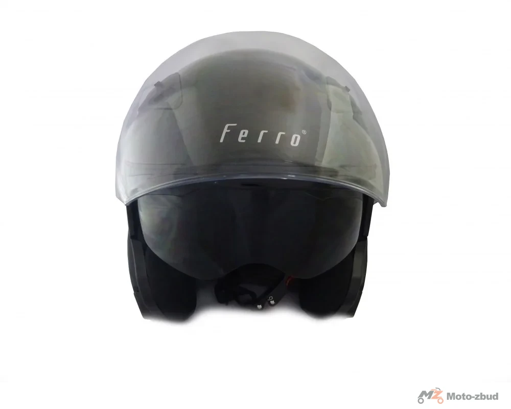Kask Ferro 810A z szybą i blendą przeciwsłoneczną bez szczęki czarny M — ujęcie 2