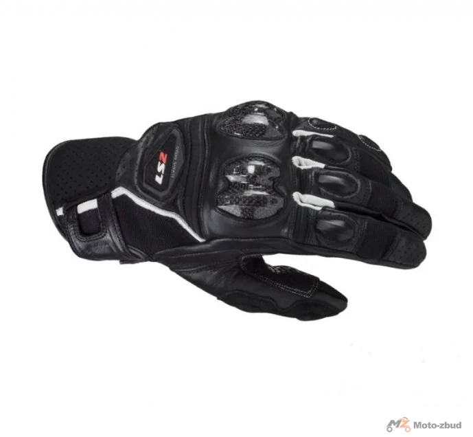 Rękawice motocyklowe LS2 Spark 2 męskie — czarny / biały — rozmiar XL