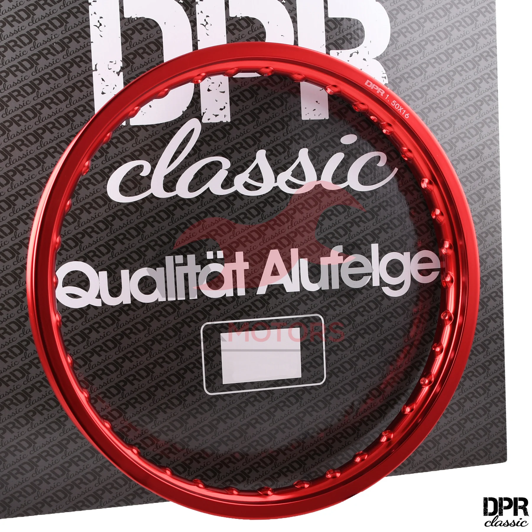 Obręcz koła Simson 1,50 × 16 aluminiowa czerwona DPR Classic — ujęcie 1