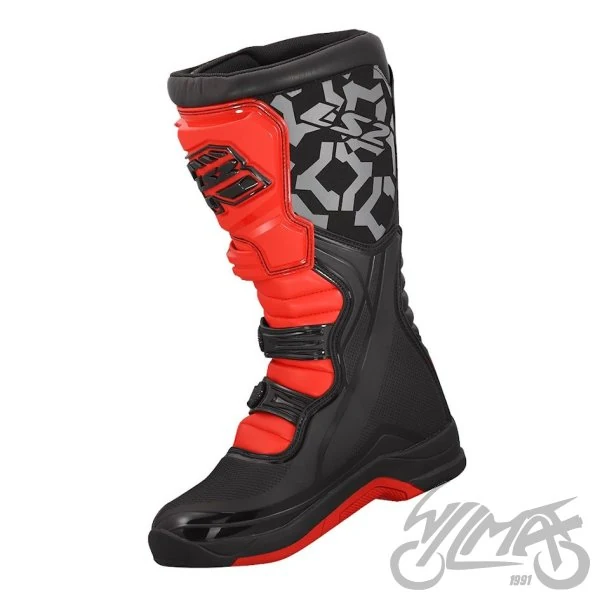 Buty motocyklowe LS2 Raptor — czarno-czerwone, rozmiar 45