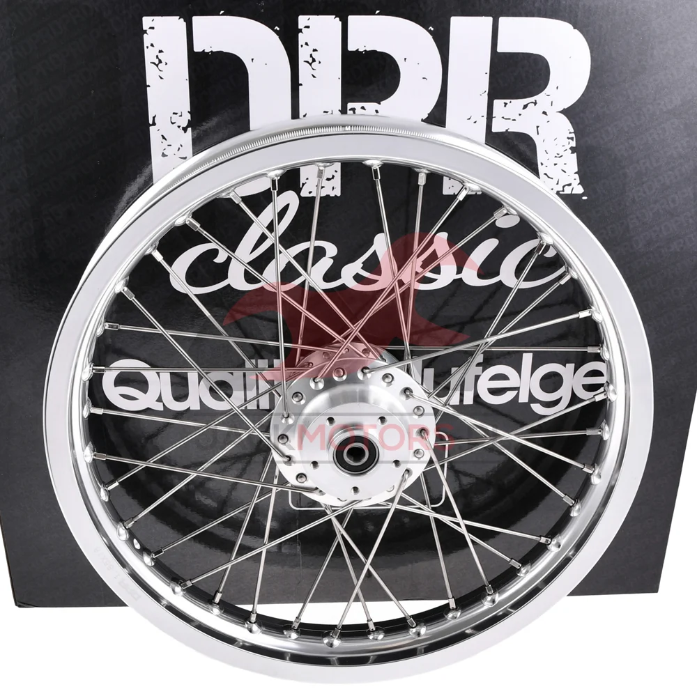 Koło jezdne Simson S51 1,85 × 16 aluminium DPR Classic srebrna piasta + szprychy INOX — ujęcie 1