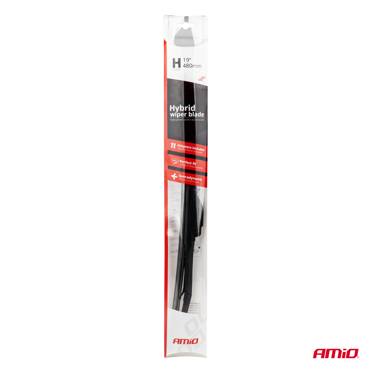 Pióro wycieraczki AMiO Hybrid multiconnect 17" 425mm 42,5cm 11 adapterów — ujęcie 11
