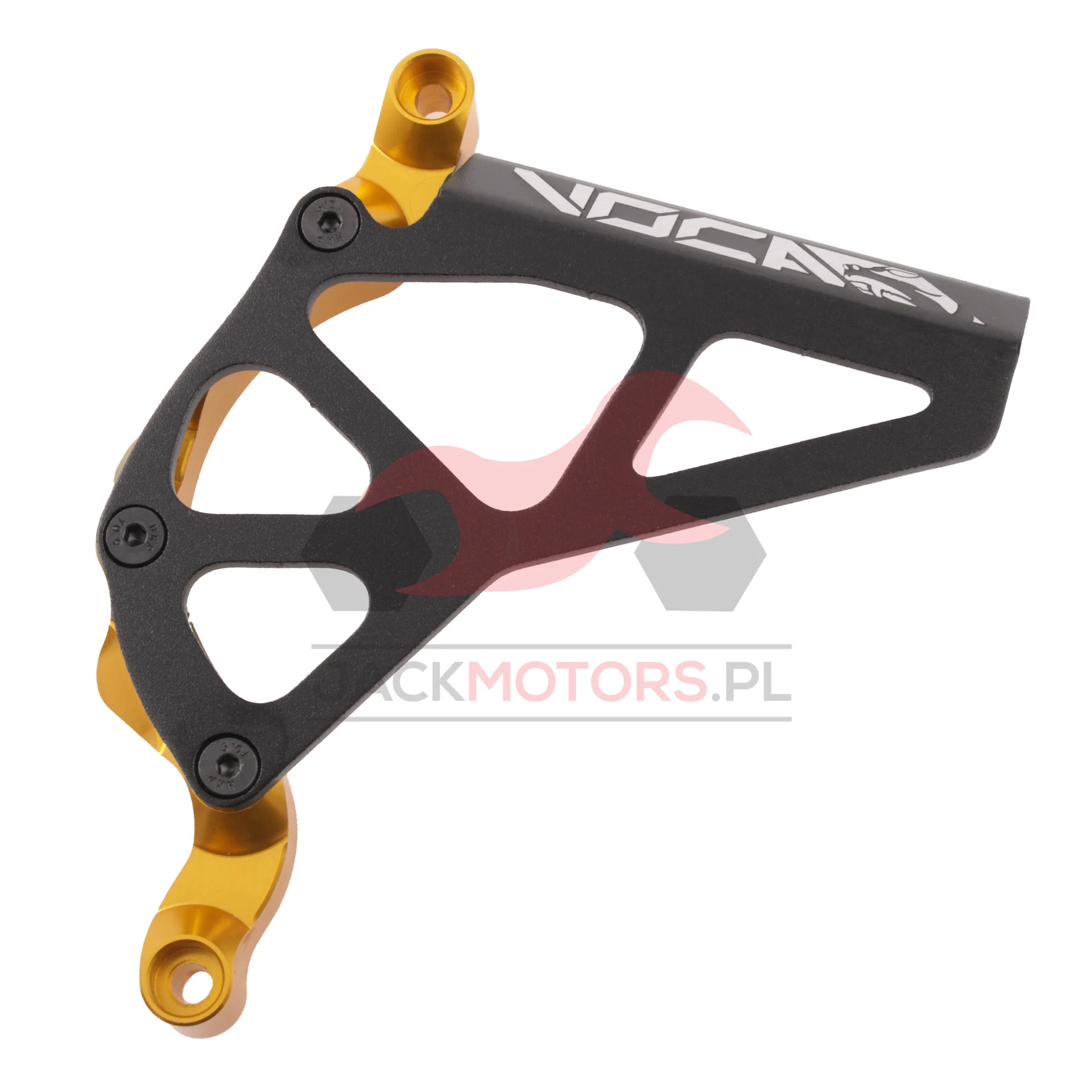 Pokrywa zębatki zdawczej VOCA racing czarno - złota aluminium CNC Minarelli AM6 — ujęcie 1