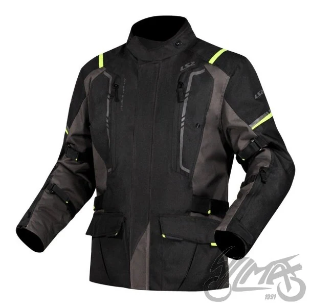 Kurtka motocyklowa męska LS2 Narvik Grey Black H-V Yellow — S — ujęcie 1