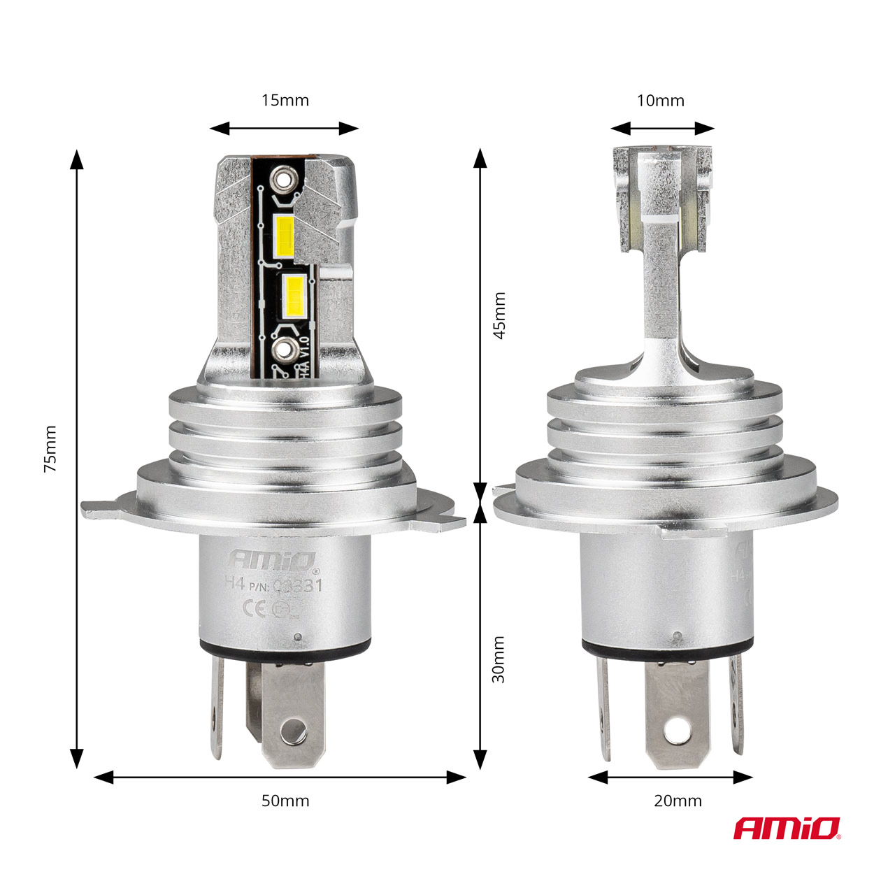 Żarówki samochodowe LED seria H-mini H4/H19 6500K Canbus — ujęcie 3