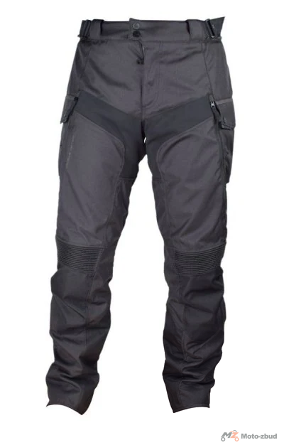 Spodnie motocyklowe LS2 Travel męskie — czarny / ciemnoszary, dłuższe nogawki — rozmiar 3XL — ujęcie 2