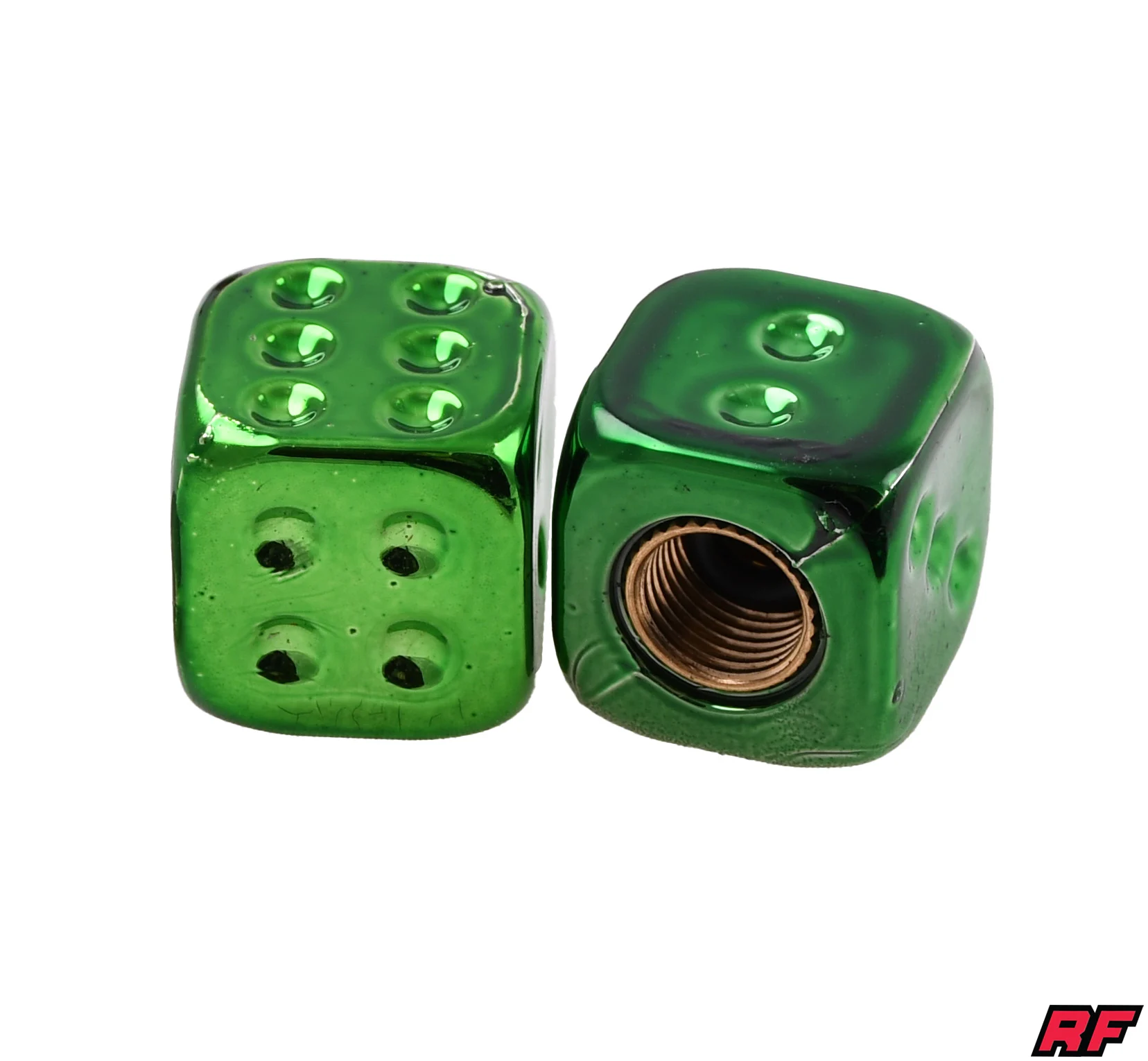 Nakrętka wentyla Racing Force dice V2 zielona 2szt