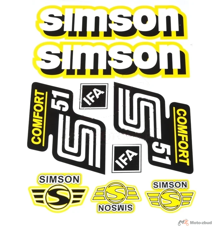 Naklejka Simson S51 comfort zółta kpl.