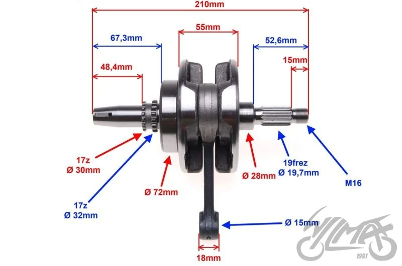 Wał korbowy zongshen cross 250 silnik CB250D-G — ujęcie 5