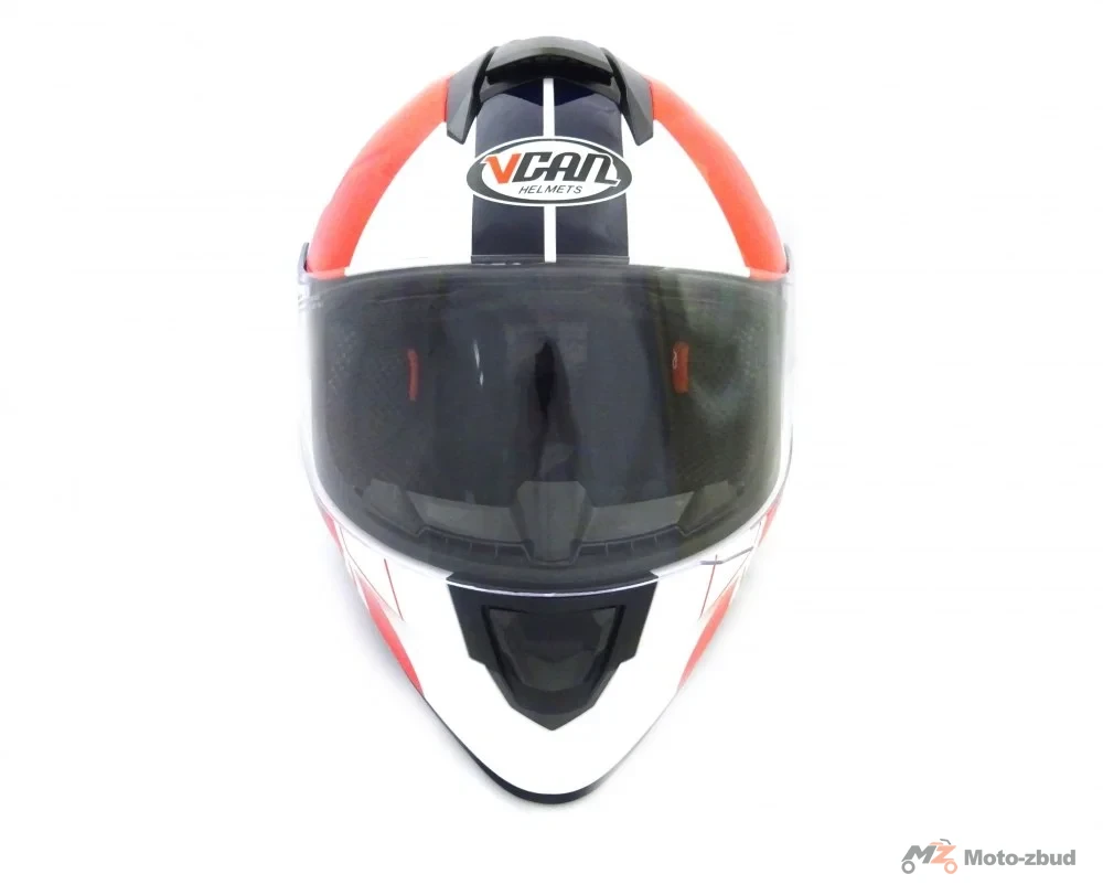 Kask VCAN model V151 means red integralny biało-czerwono-czarny M — ujęcie 2