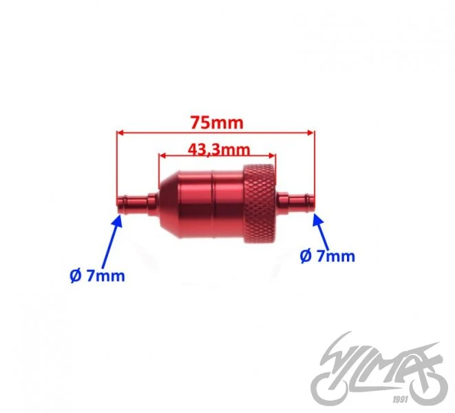 Filtr paliwa CNC czerwony — ujęcie 2