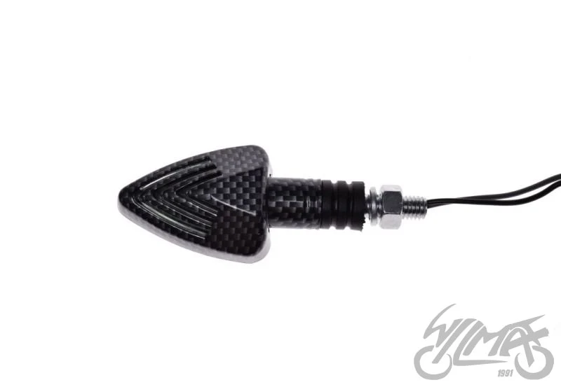 Kierunkowskazy LED carbon, biały klosz 12 V 1 W — para AM1312 — ujęcie 3