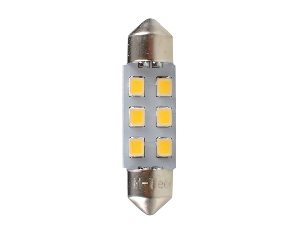 Żarówka rurkowa SV8.5 12V 36mm 6xSMD2835 OSRAM LED biała M-TECH (2szt.) — ujęcie 2