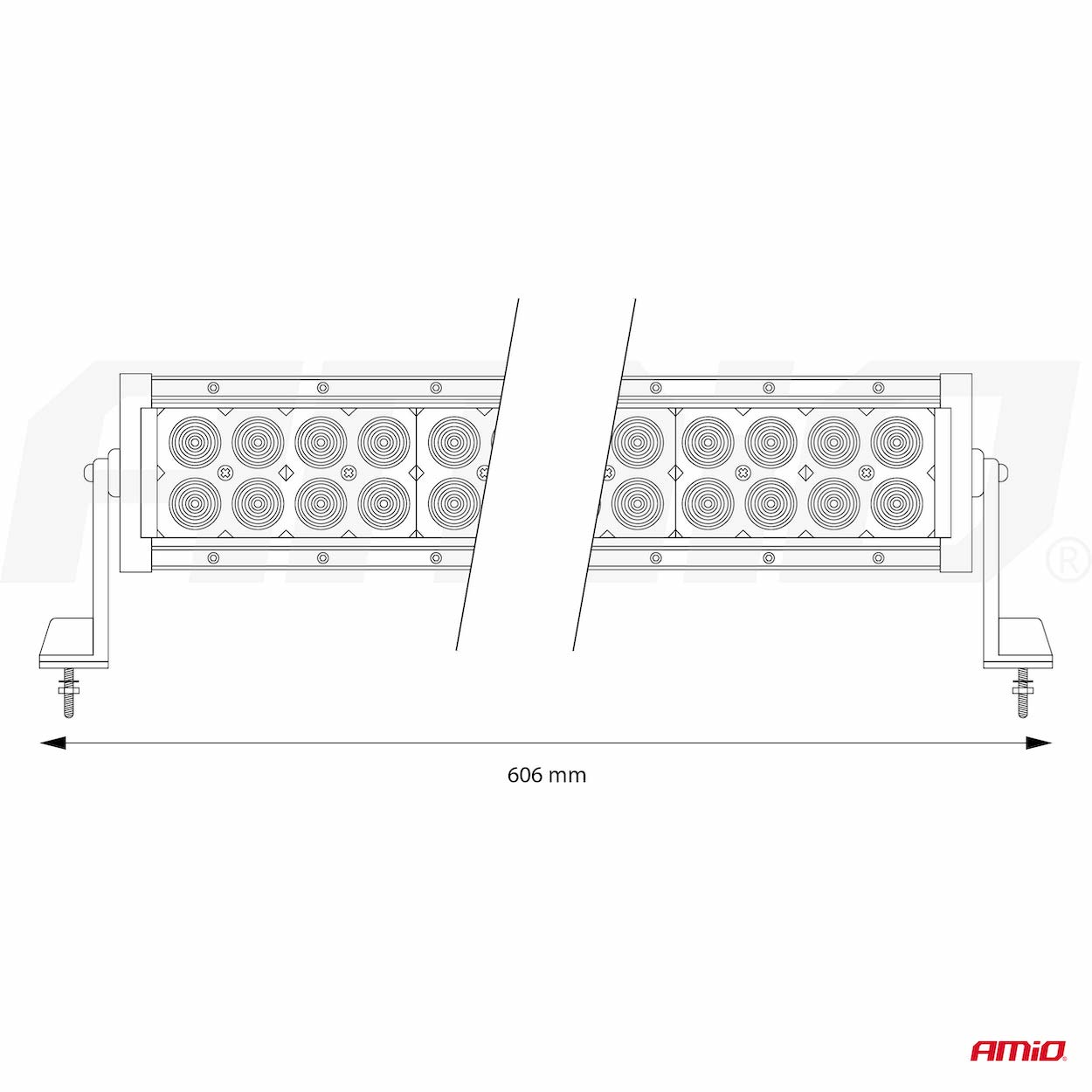 Lampa robocza panelowa LED BAR prosta AWL24 120 W 60 cm 12000lm 12 V 24 V — ujęcie 12