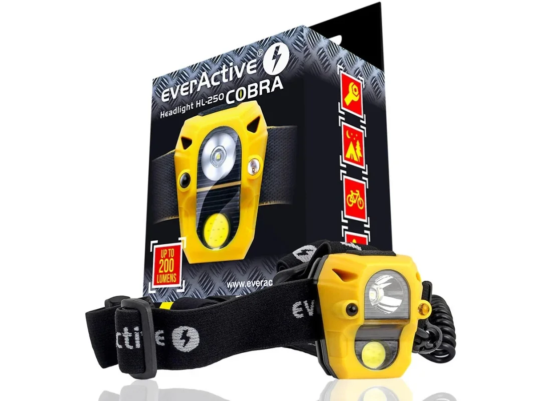 Latarka czołowa / czołówka diodowa z sensorem everActive COBRA HL-250 — ujęcie 2