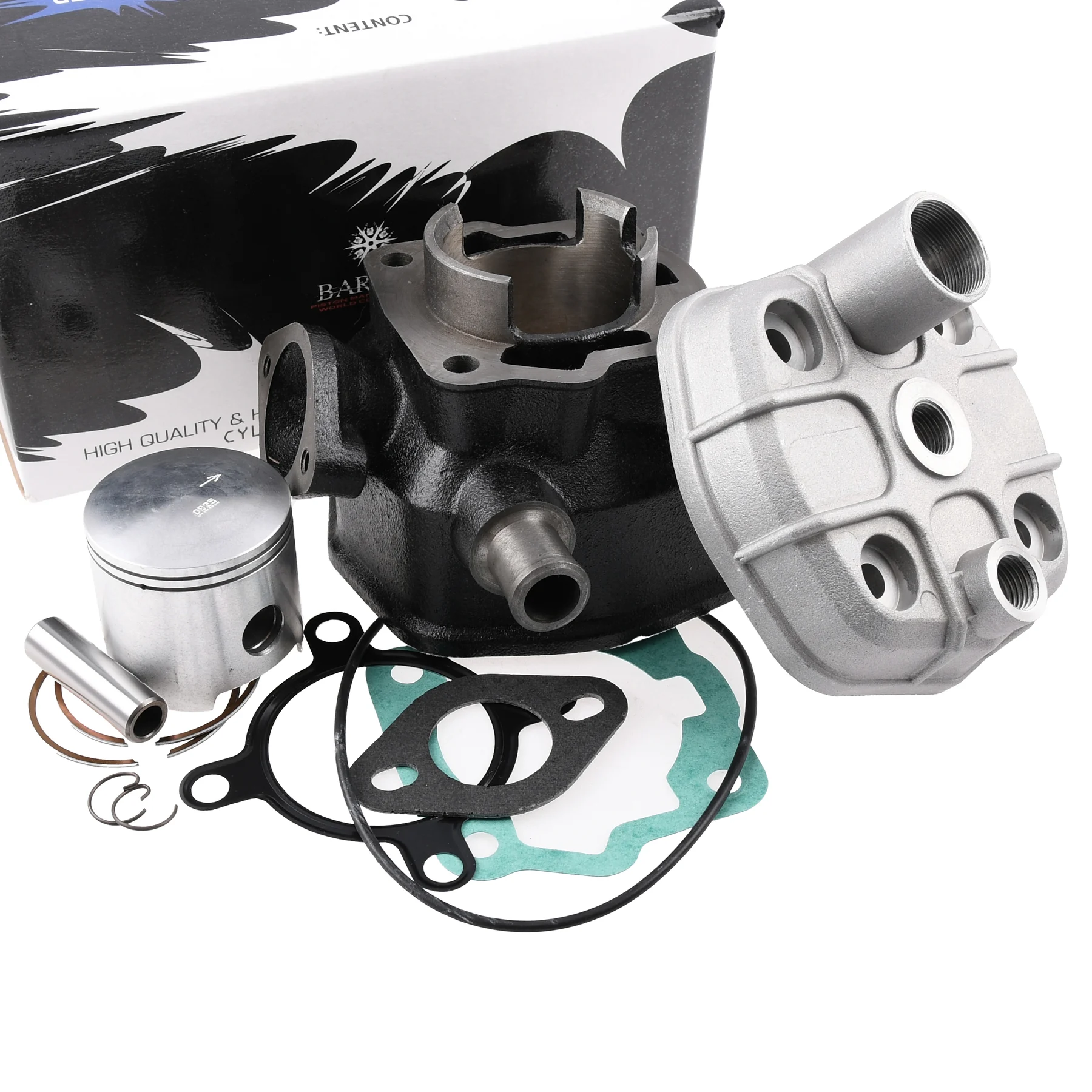 Cylinder Barikit iron sport 70 cm³ Metrakit replica + głowica Derbi EBS050 LC — ujęcie 2
