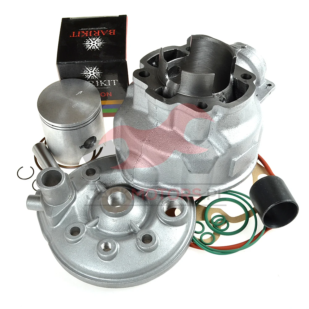 Cylinder malinka + tłok Barikit + porting 90 cm³ Minarelli AM6 LC · srebrny — ujęcie 3