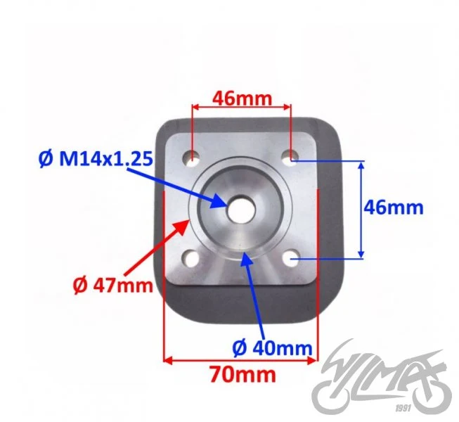 Głowica do rodziny Suzuki Address, wariant 70 / 47 mm — AY33093 — ujęcie 2