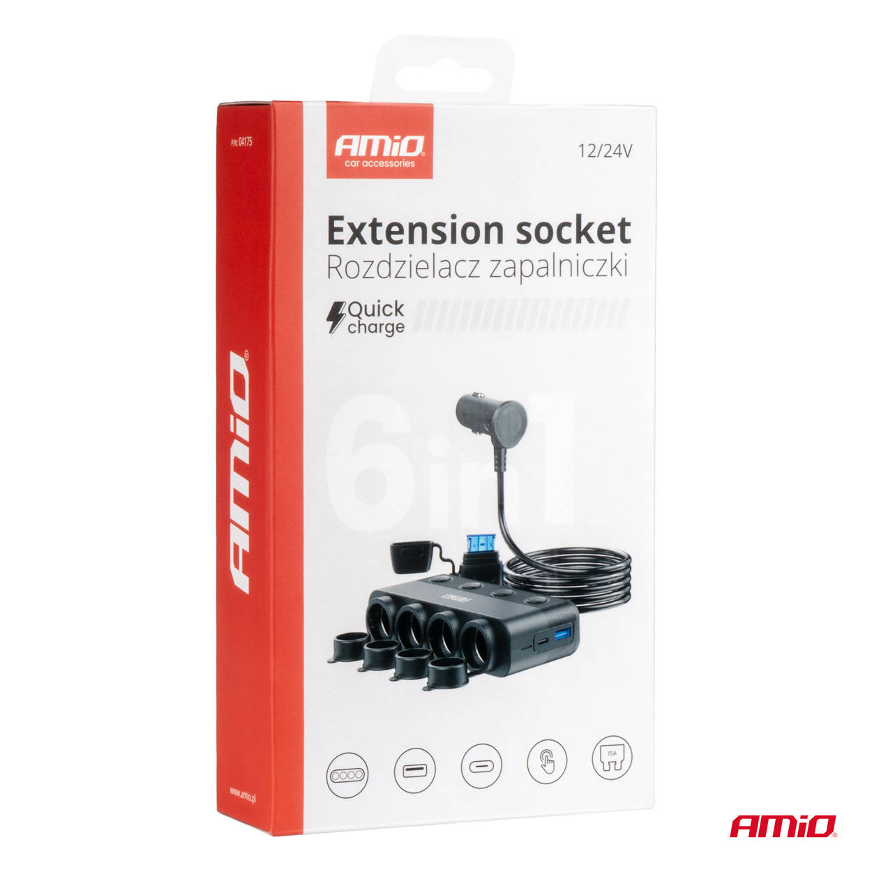 Rozdzielacz rozgałęźnik gniazda zapalniczki PD30W QC3.0 12/24V max 216 W — ujęcie 5