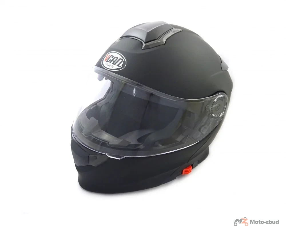 Kask VCAN model H271 Matt Black z podnoszoną szczęką i blendą czarny mat S — ujęcie 2