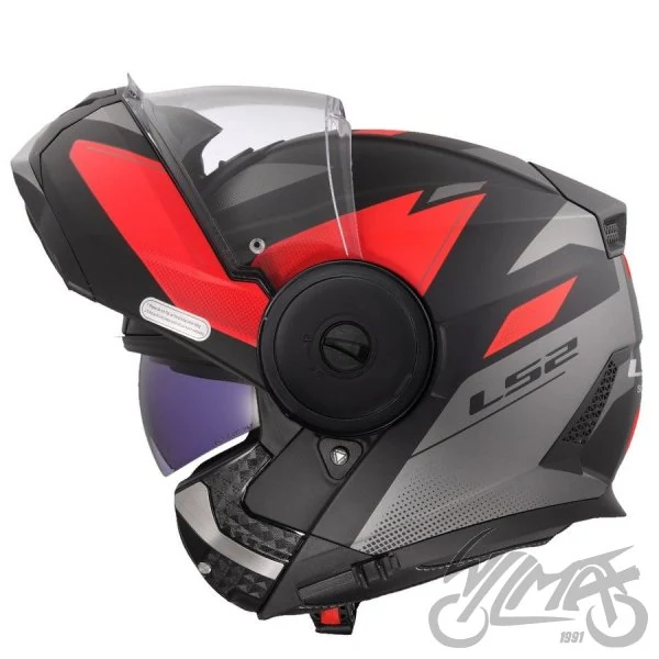 Kask szczękowy LS2 FF902 Scope II Duria M.Black Red — S z Pinlockiem — ujęcie 3