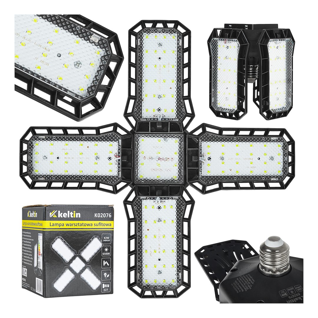 Lampa warsztatowa sufitowa LED E27 / 43 W /3400 lm / 6500K K02076