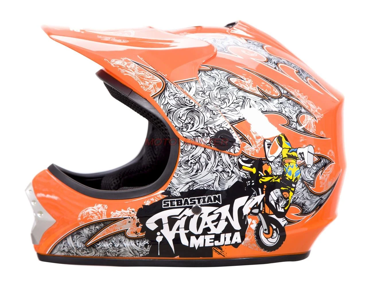 Kask crossowy City-Bike Dziecięcy WL-801A Junior Tatan pomarańczowy L — ujęcie 2
