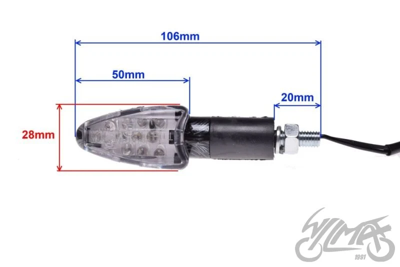 Kierunkowskazy LED carbon, biały klosz 12 V 1 W — para AM1329 — ujęcie 4