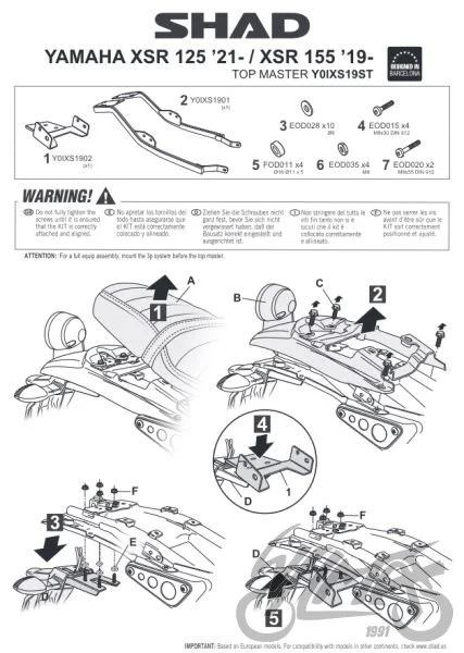 Stelaż kufra tył SHAD do Yamaha xsr 125 — ujęcie 2