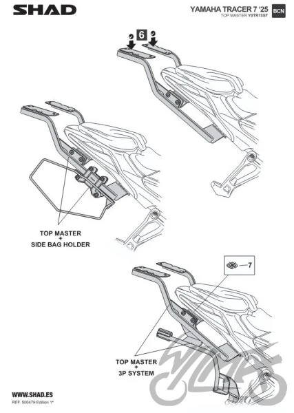 Stelaż kufra centralnego SHAD do Yamaha Tracer 7 — ujęcie 3