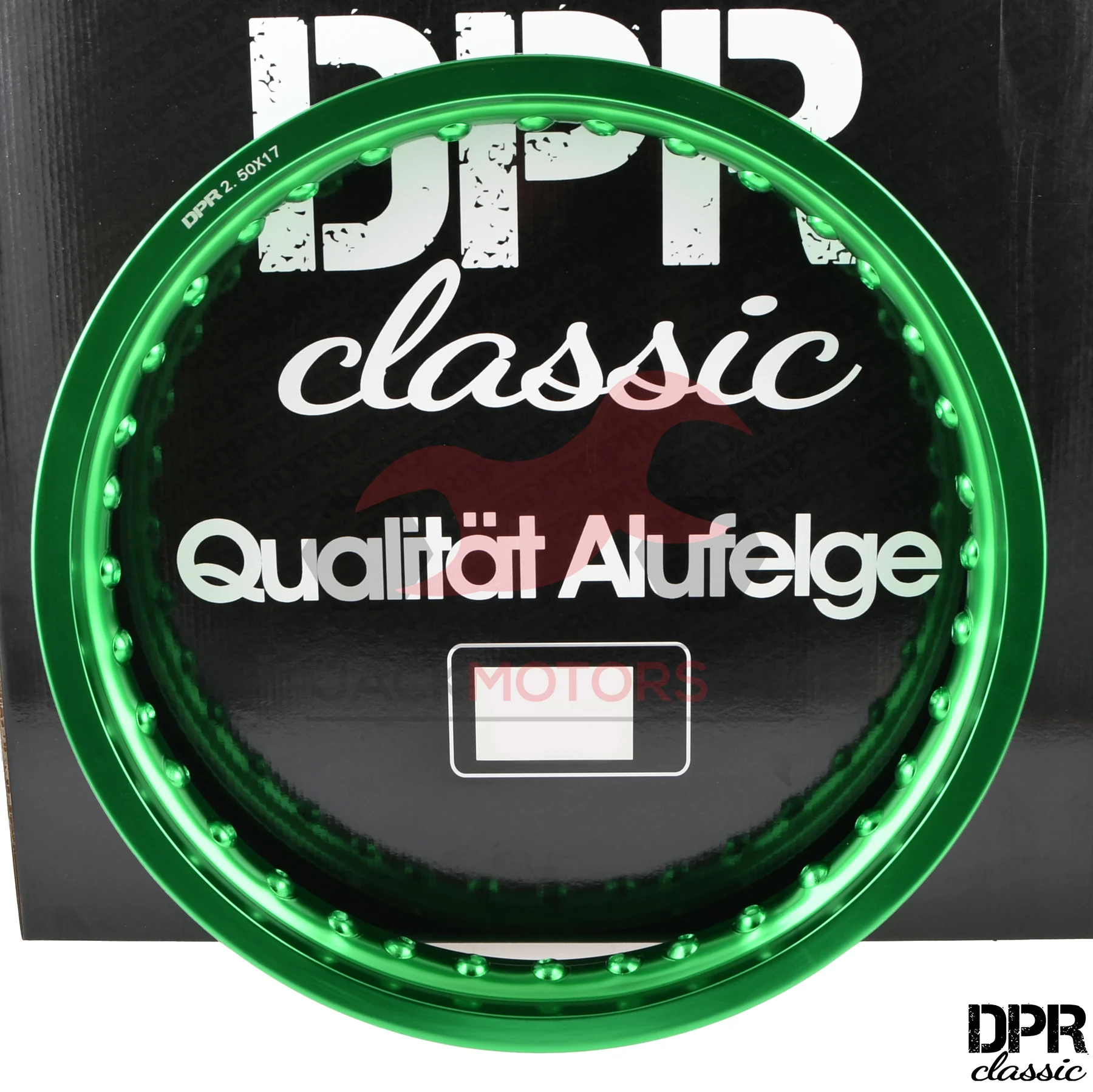 Obręcz koła 2,50 × 17 aluminiowa zielona DPR Classic — ujęcie 1
