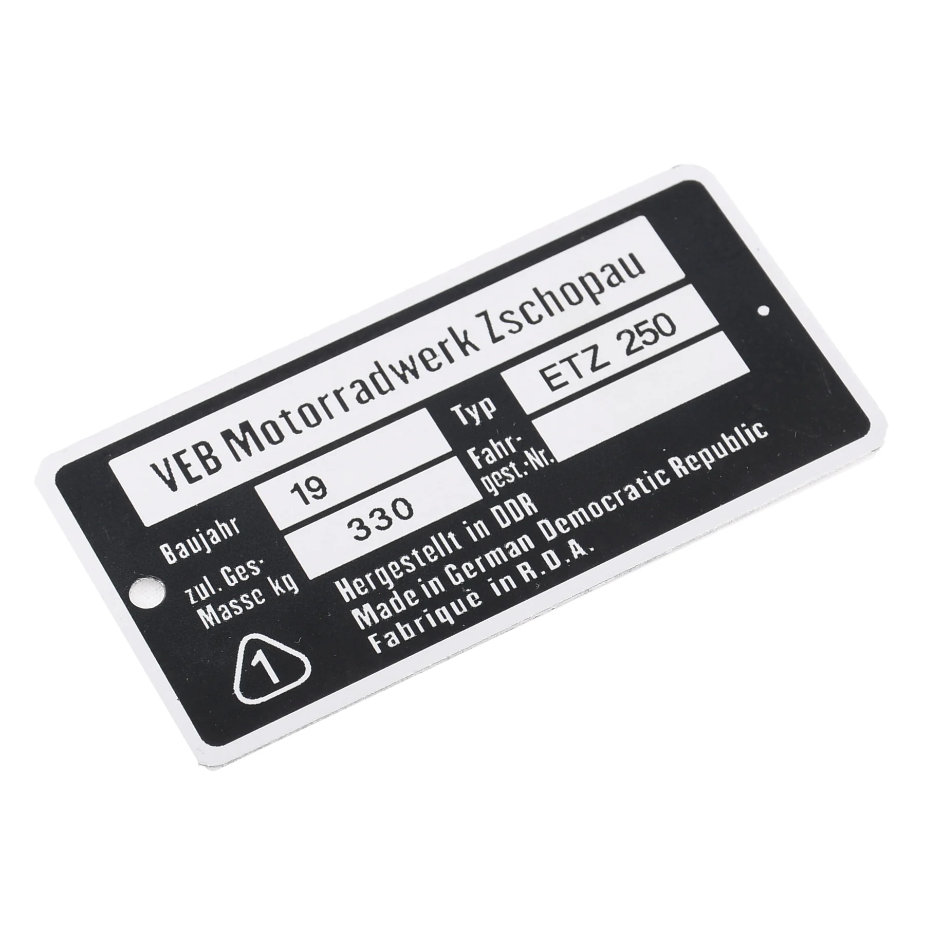 Tabliczka znamionowa MZ ETZ 250 PL — ujęcie 1