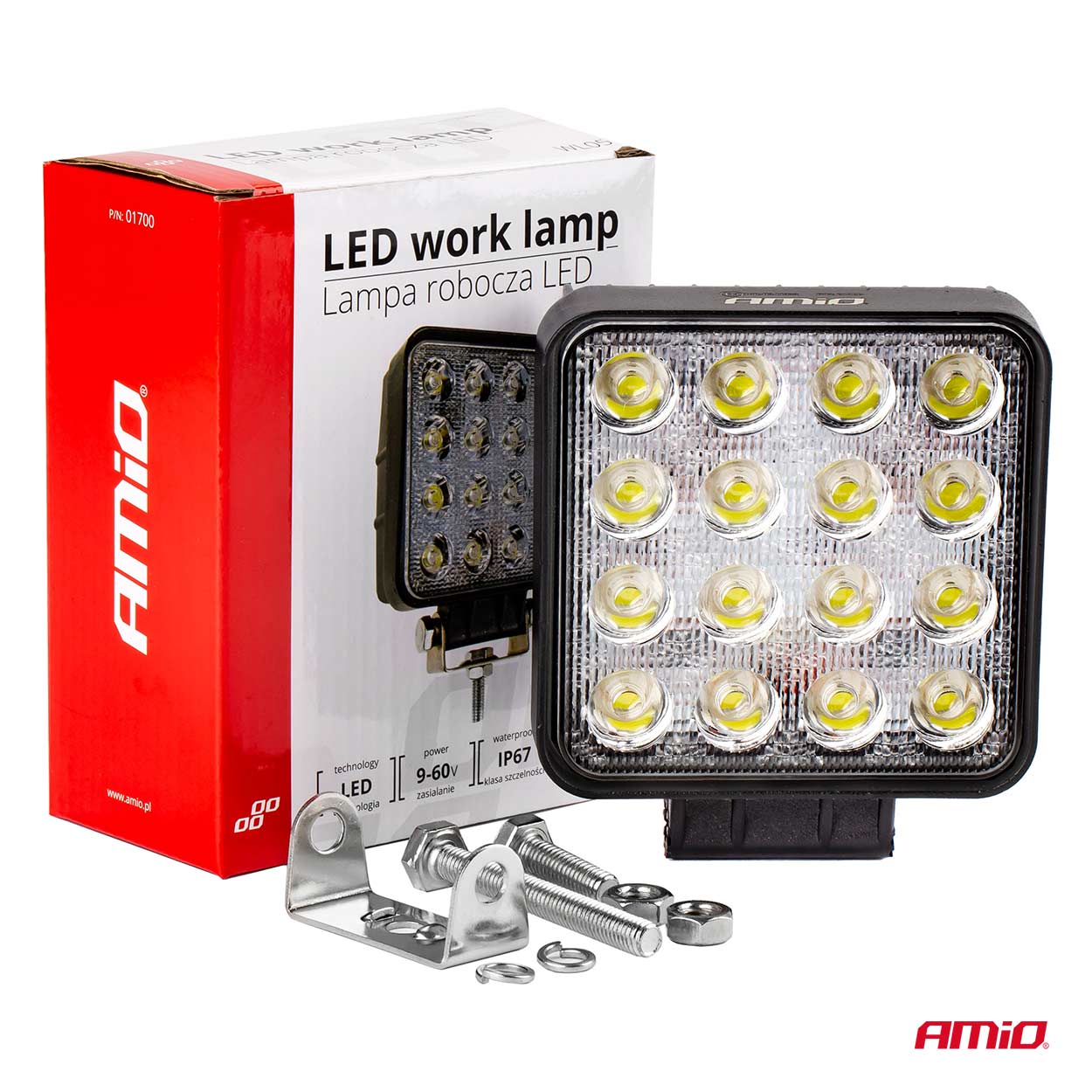 Lampa robocza LED szperacz AWL05 16 LED 12 V 24 V — ujęcie 10