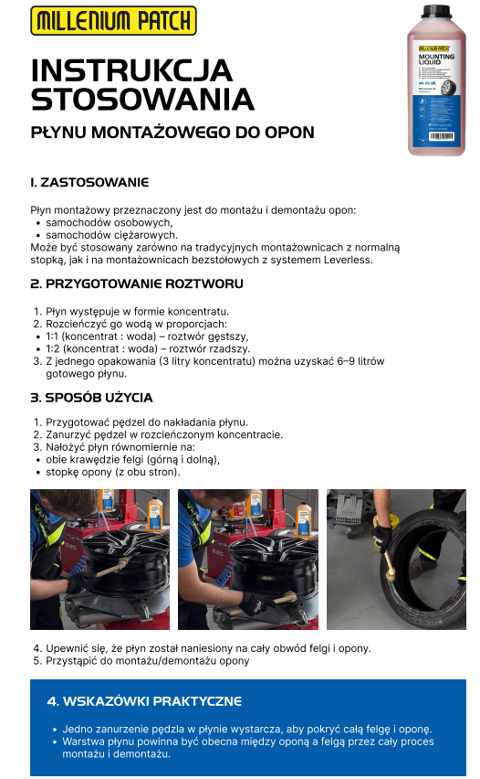 Płyn/koncentrat montażowy do opon / 3 litry MILLENIUM PATCH 5670000 — ujęcie 2