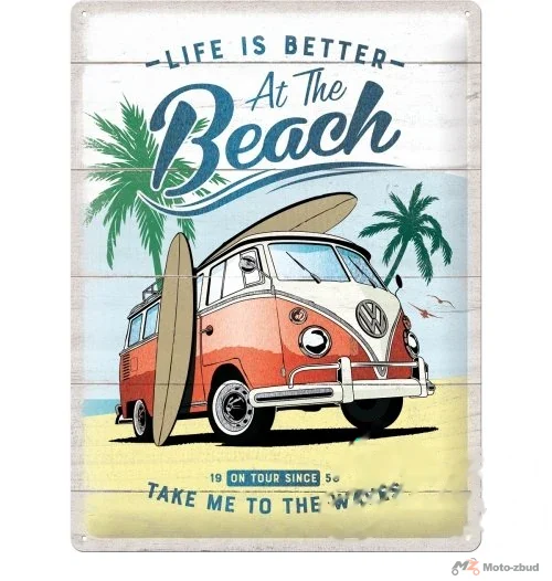 Tablica plakat 30 × 40 vw bulli-beach meta 63441