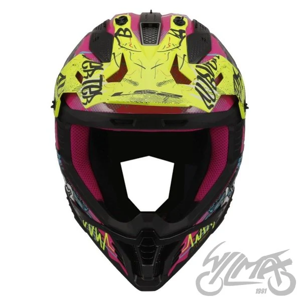 Kask LS2 MX708 Fast II Gorilla Purple Hi-Vis Yellow — L — ujęcie 3