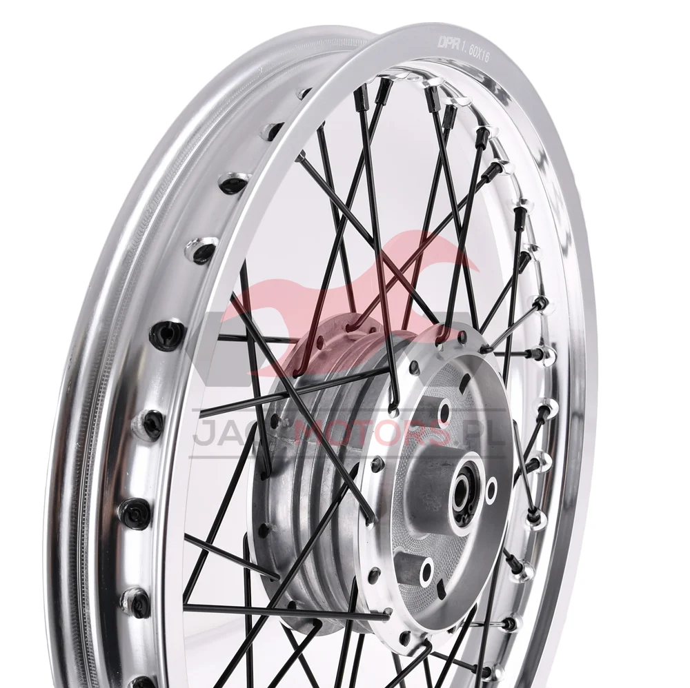 Koło jezdne Simson 1,6 × 16 S50/51/70 aluminium DPR Classic czarne szprychy — ujęcie 6