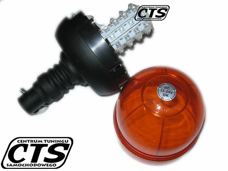 Lampa ostrzegawcza 12/24V pomarańczowa 100 LED E9 na trzpień — ujęcie 2