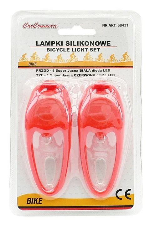 Lampki silikonowe przód + tył / czerwone — ujęcie 2