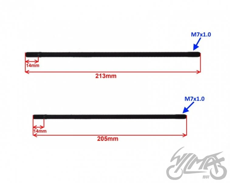 Szpilka cylindra silnik YX140 — komplet — ujęcie 2