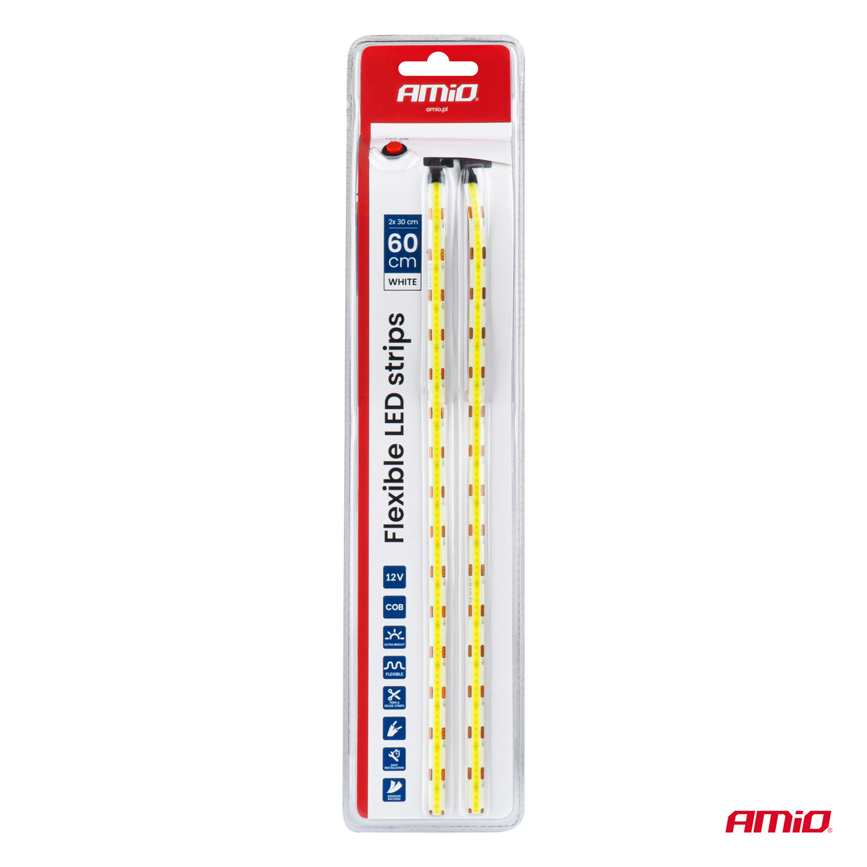Paski LED COB do samochodu białe 2x30cm 12 V — ujęcie 10