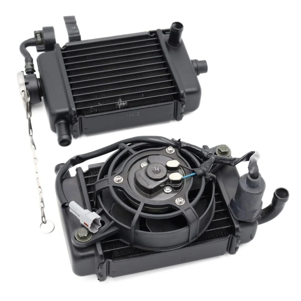 Junak XRAY125 chłodnice (2 sztuki) kpl. (czarne) (korek, czujnik temperatury, wentylator, zbiorniczek wyrównawczy) — ujęcie 2
