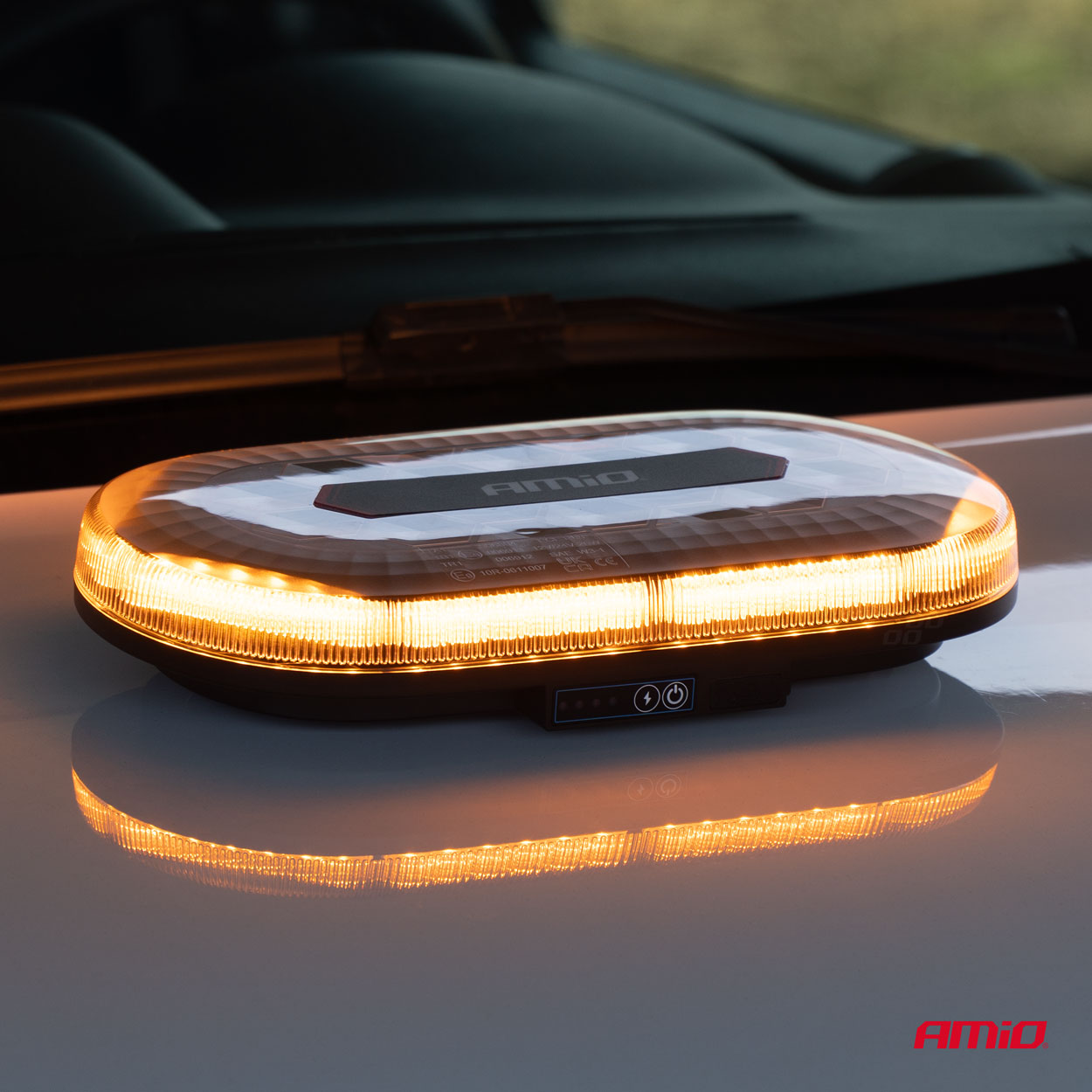 Belka ostrzegawcza bezprzewodowa LED z pilotem R65 R10 326x186x63 26 W 12 V 24 V — ujęcie 5