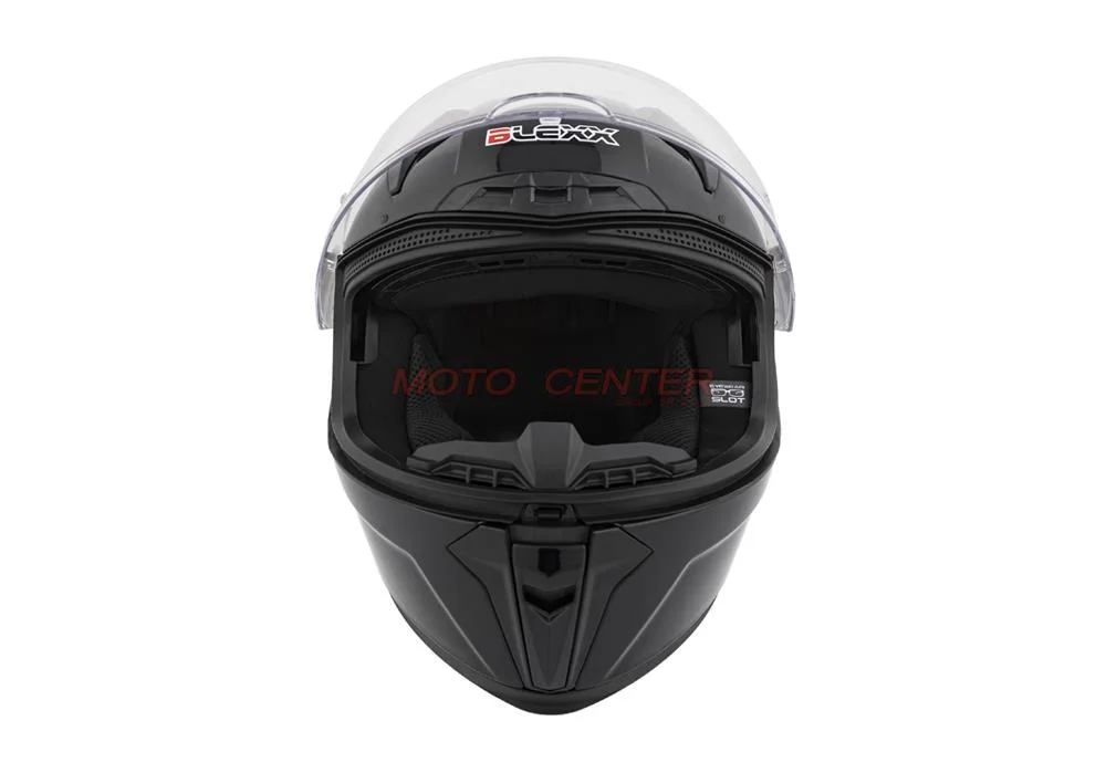 Kask zamknięty z blendą i lampą LED BLEXX FF953 czarny M ECER22.06 — ujęcie 4