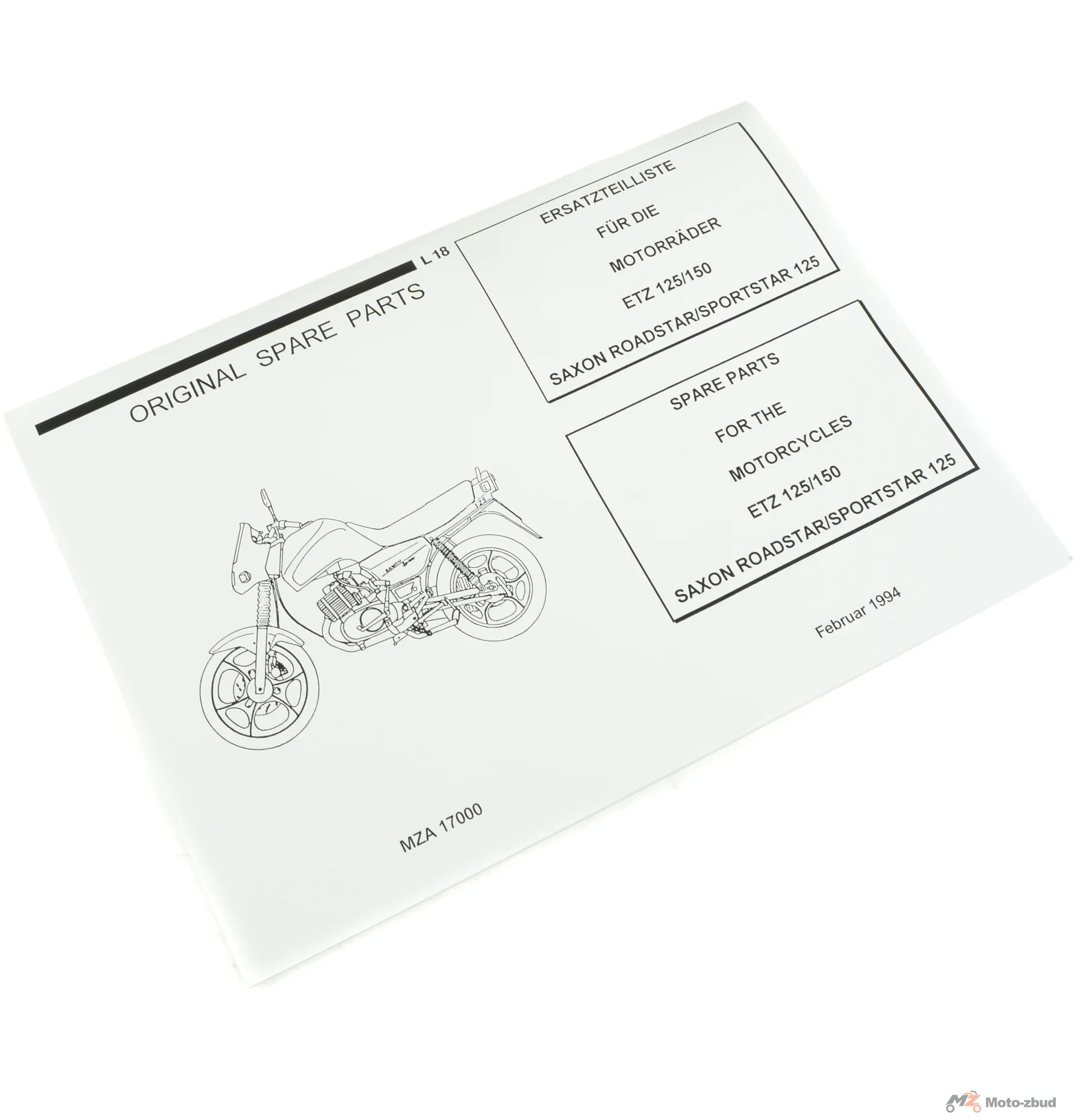 Katalog części MZ ETZ 125 150 saxon 125 wydanie 1994 MZA