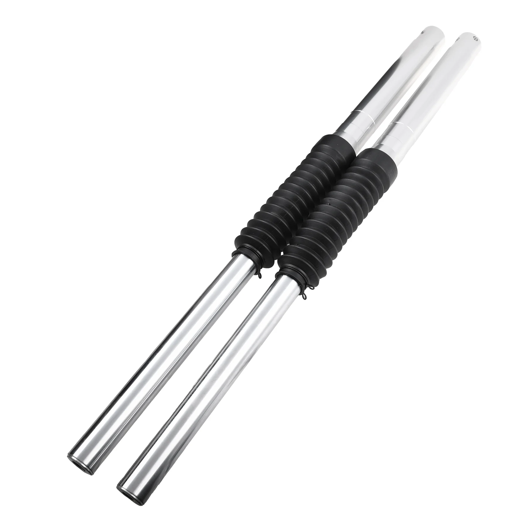 Amortyzatory teleskopy Simson enduro, SR50, SR80 wersja długa aluminium CNC srebrne DPR Performance — ujęcie 3
