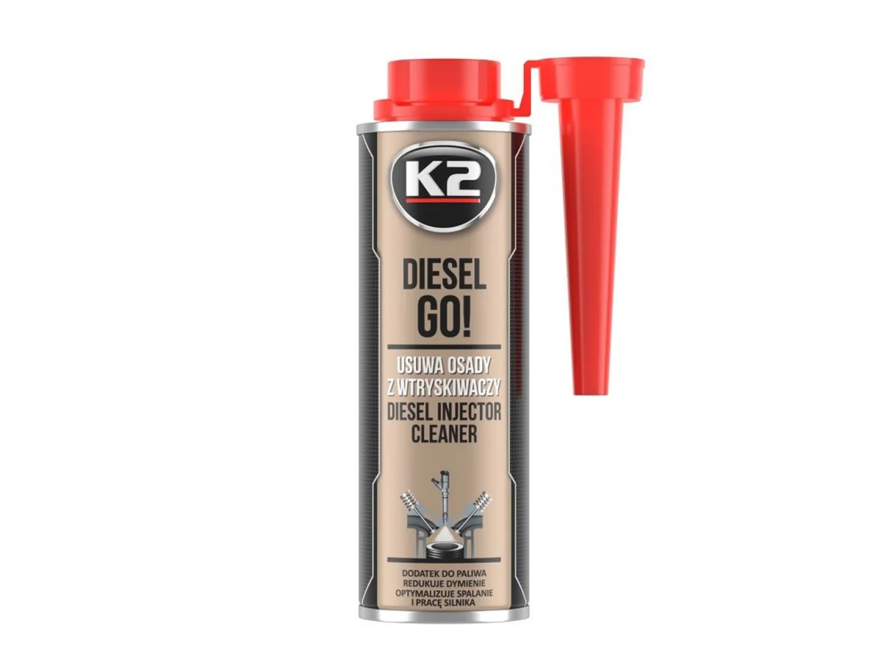 K2 DIESEL GO! Redukuje dymienie, optymalizuję spalanie i pracę silnika 250ml