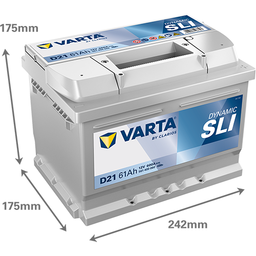 Akumulator 61 Ah 600A 242×175×175/P+ Varta 561400060K262 — ujęcie 2