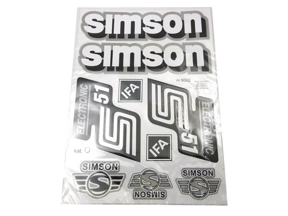 Nalepka Simson S-51 electronik niebieski - komplet na pojazd (9szt) — ujęcie 4