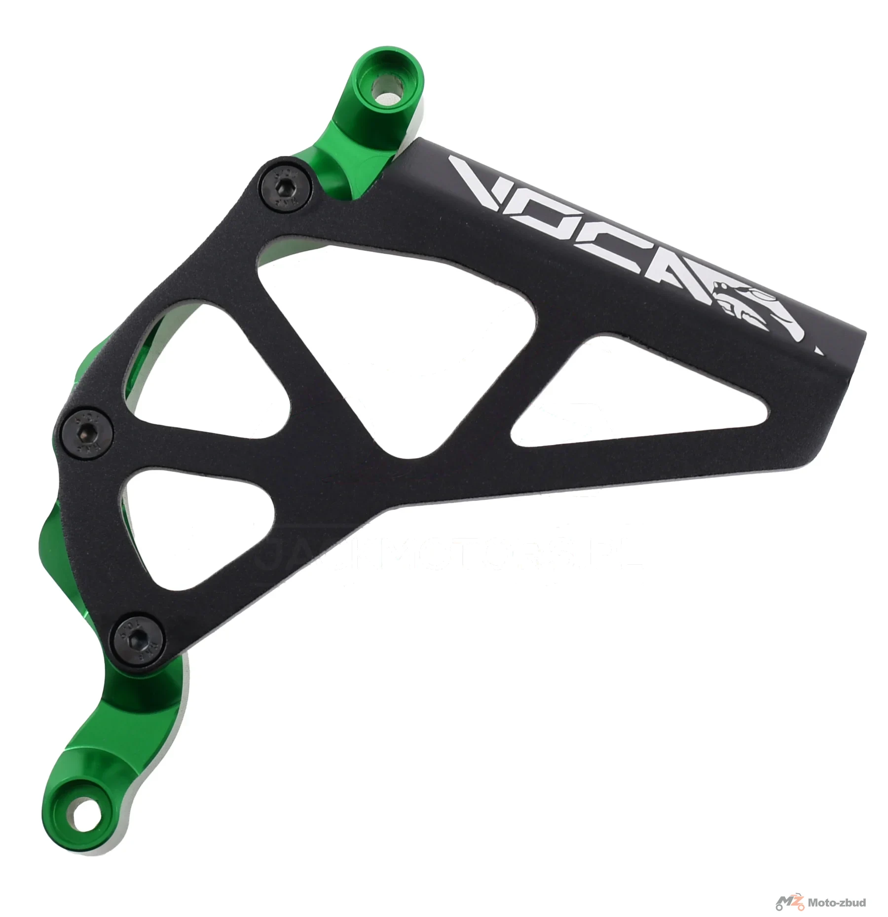 Pokrywa zębatki zdawczej VOCA racing czarno - zielona aluminium CNC Minarelli AM6 — ujęcie 1